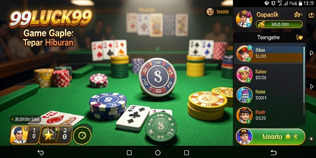 Tampilan gameplay Gaple yang seru dan interaktif di 99LUCK99.