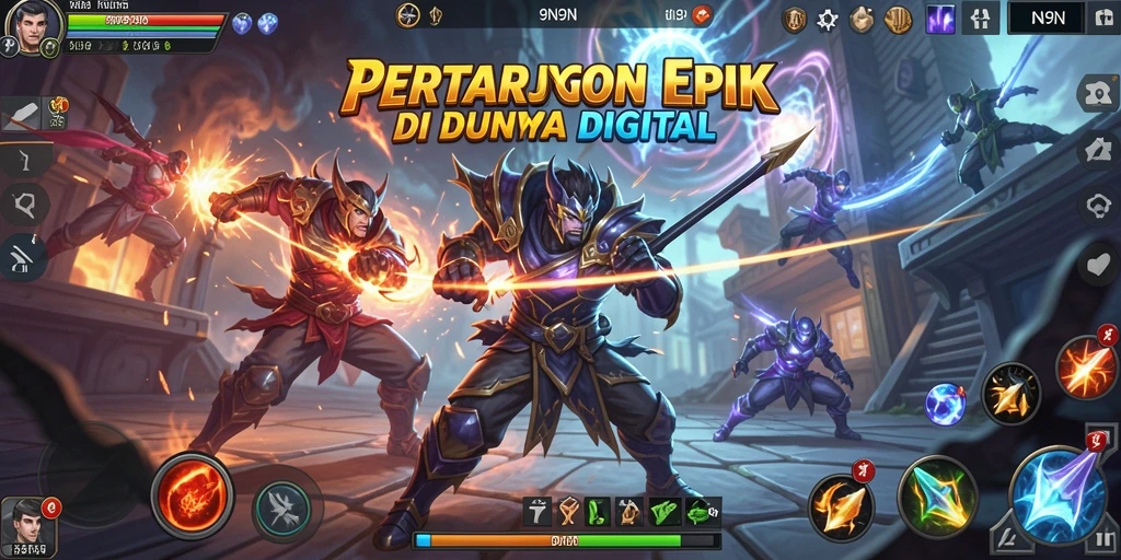 Tangkapan layar menunjukkan aksi pertarungan seru di 9N9N.