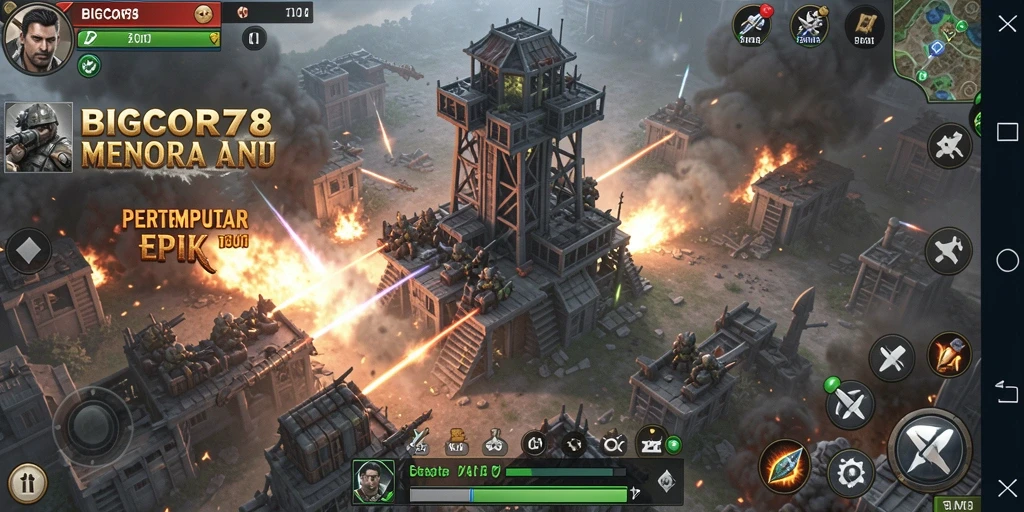 Screenshot menampilkan aksi seru Tower Defense di BIGCOR78.