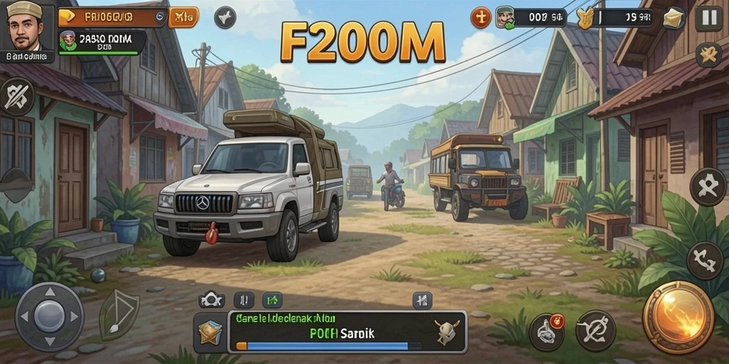 Tampilan permainan <strong>F200M</strong> yang memikat dengan karakter yang lucu.