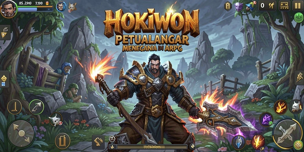 Tampilan gameplay HOKIWON yang mengesankan dengan aksi pertarungan yang seru.