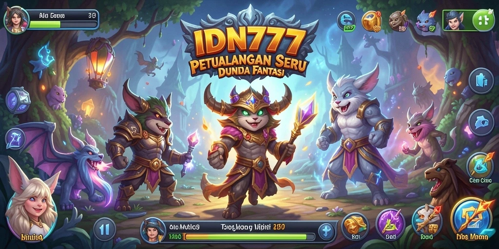 Screenshot gameplay IDN777 menunjukkan petualangan mendebarkan di dunia fantasi.