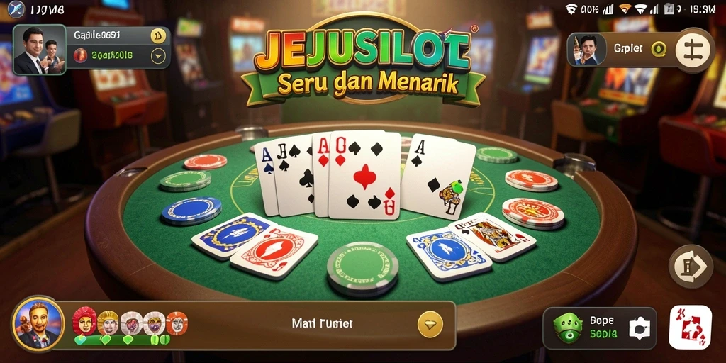 Tampilan gameplay seru dalam JEJUSLOT saat bermain Gaple.