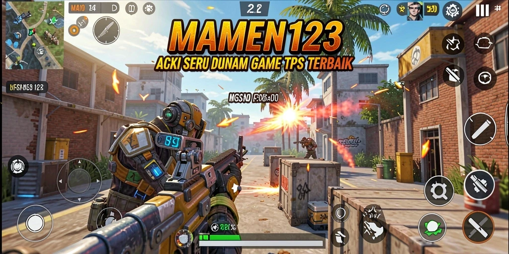 Tampilan menegangkan dalam gameplay MAMEN123 di arena pertempuran.