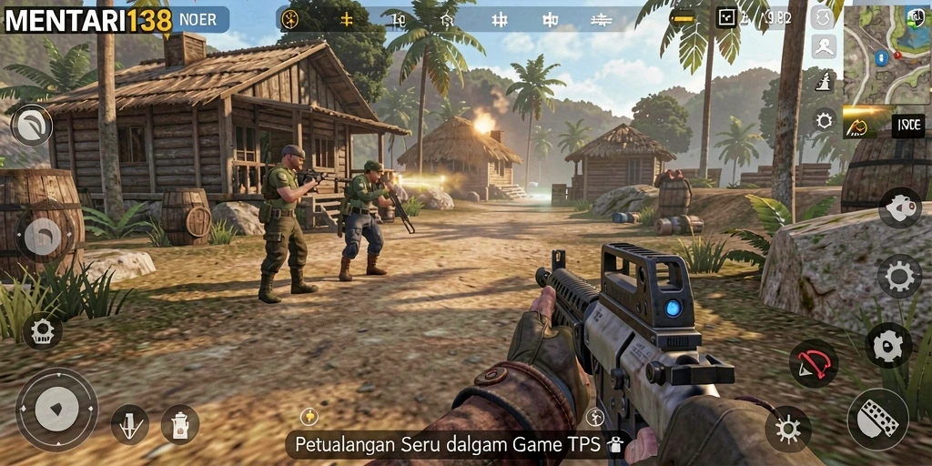 Tangkapan layar MENTARI138 menampilkan aksi seru dalam pertempuran TPS.