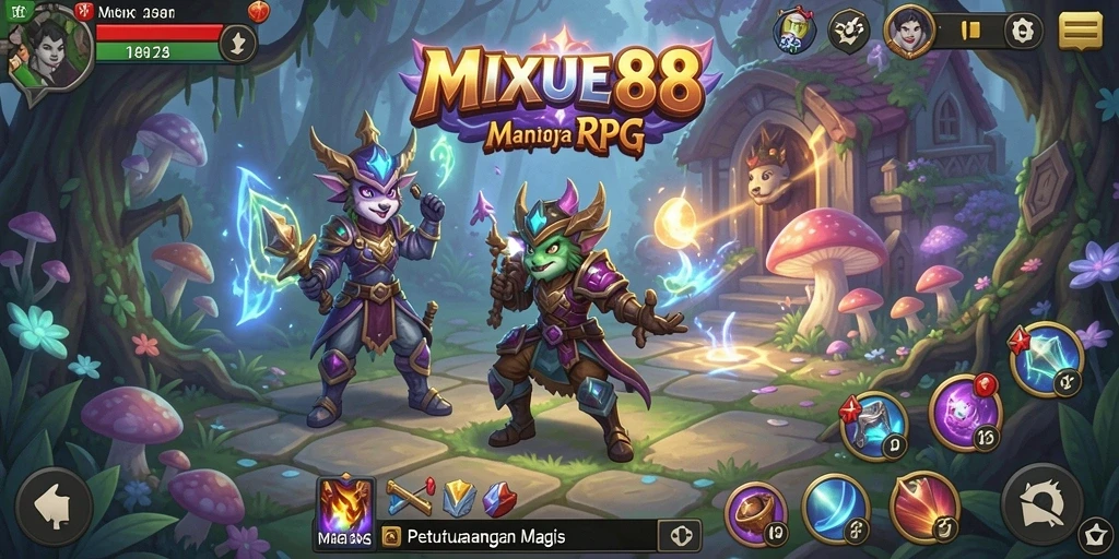Gameplay MIXUE88 menampilkan pertarungan RPG yang mendebarkan dan visual yang memukau.