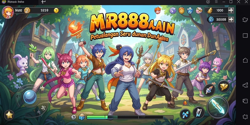 Screenshot utama MR888 menampilkan karakter Anime dalam aksi epik.