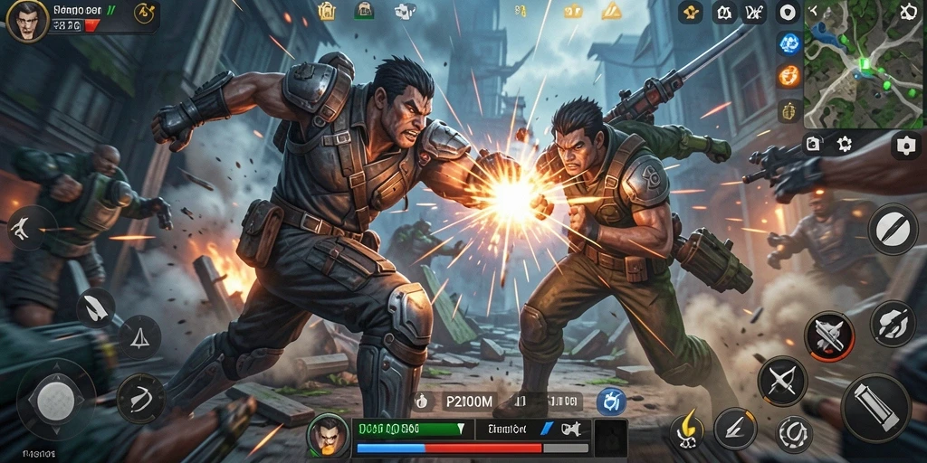 Screenshot P200M menampilkan aksi mendebarkan dalam gameplay yang intens.