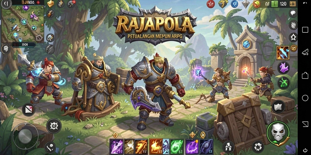 Screenshot gameplay RAJAPOLA menampilkan pertarungan menegangkan dan grafis yang indah.