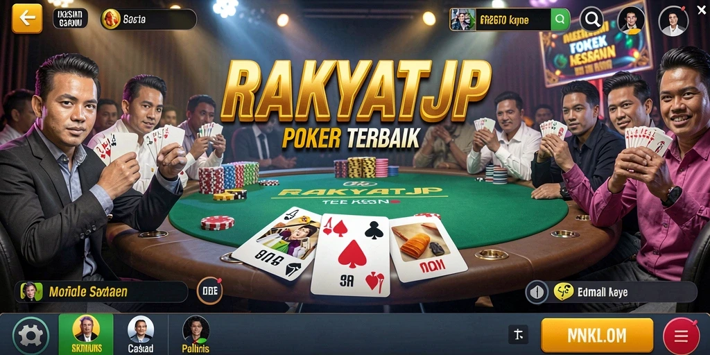 Tampilan gameplay seru di RAKYATJP dengan aksi Poker menarik.