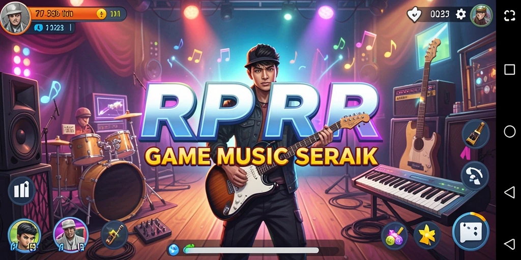 Screenshot RPRR menampilkan gameplay menarik dan interaktif dalam permainan musik.