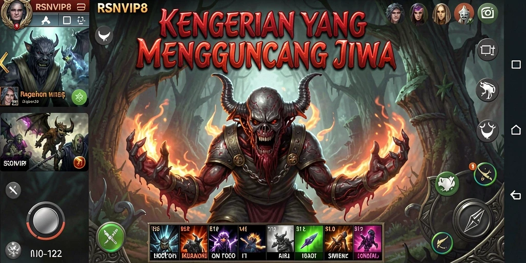 Menampilkan suasana gelap dan mencekam dalam gameplay RSNVIP8.