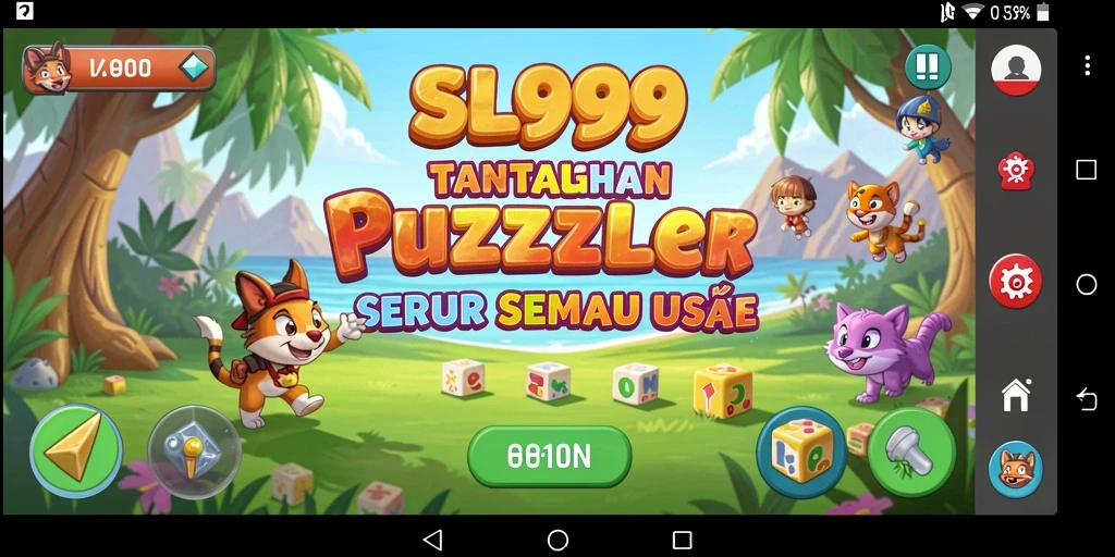 Gameplay SL999 menampilkan teka-teki yang menarik dan berwarna-warni.