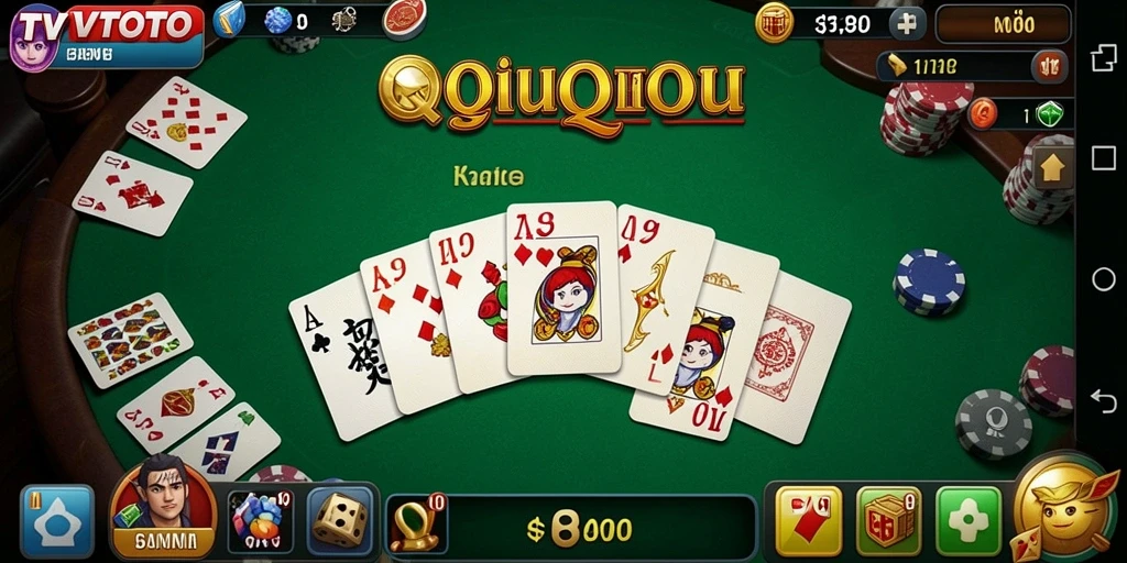 Tampilan gameplay QiuQiu yang seru dan interaktif.