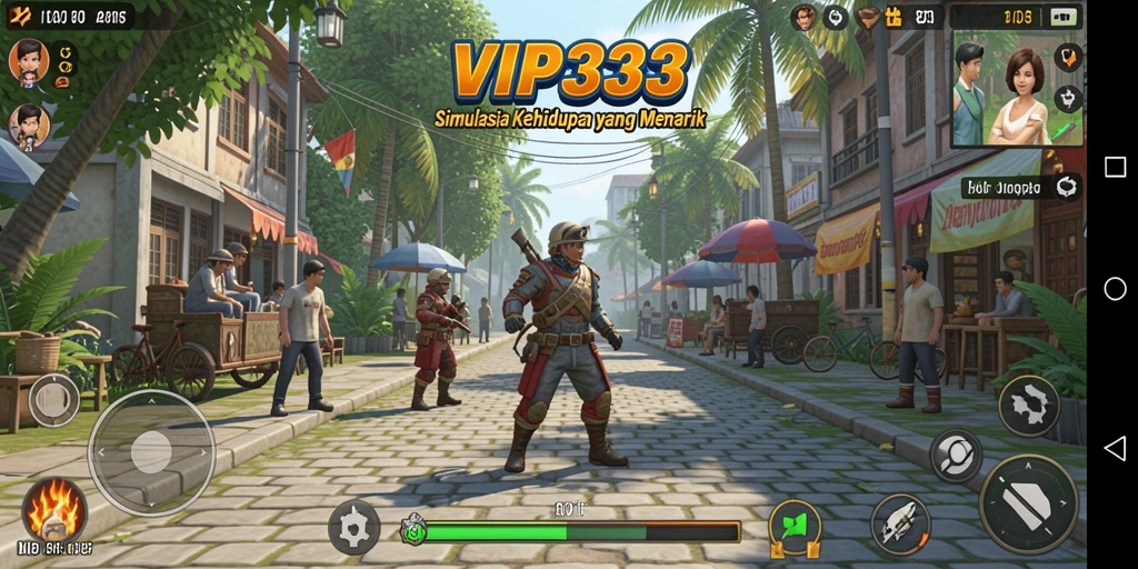 Tampilan gameplay menarik dalam VIP333, menunjukkan simulasi kehidupan yang dinamis.